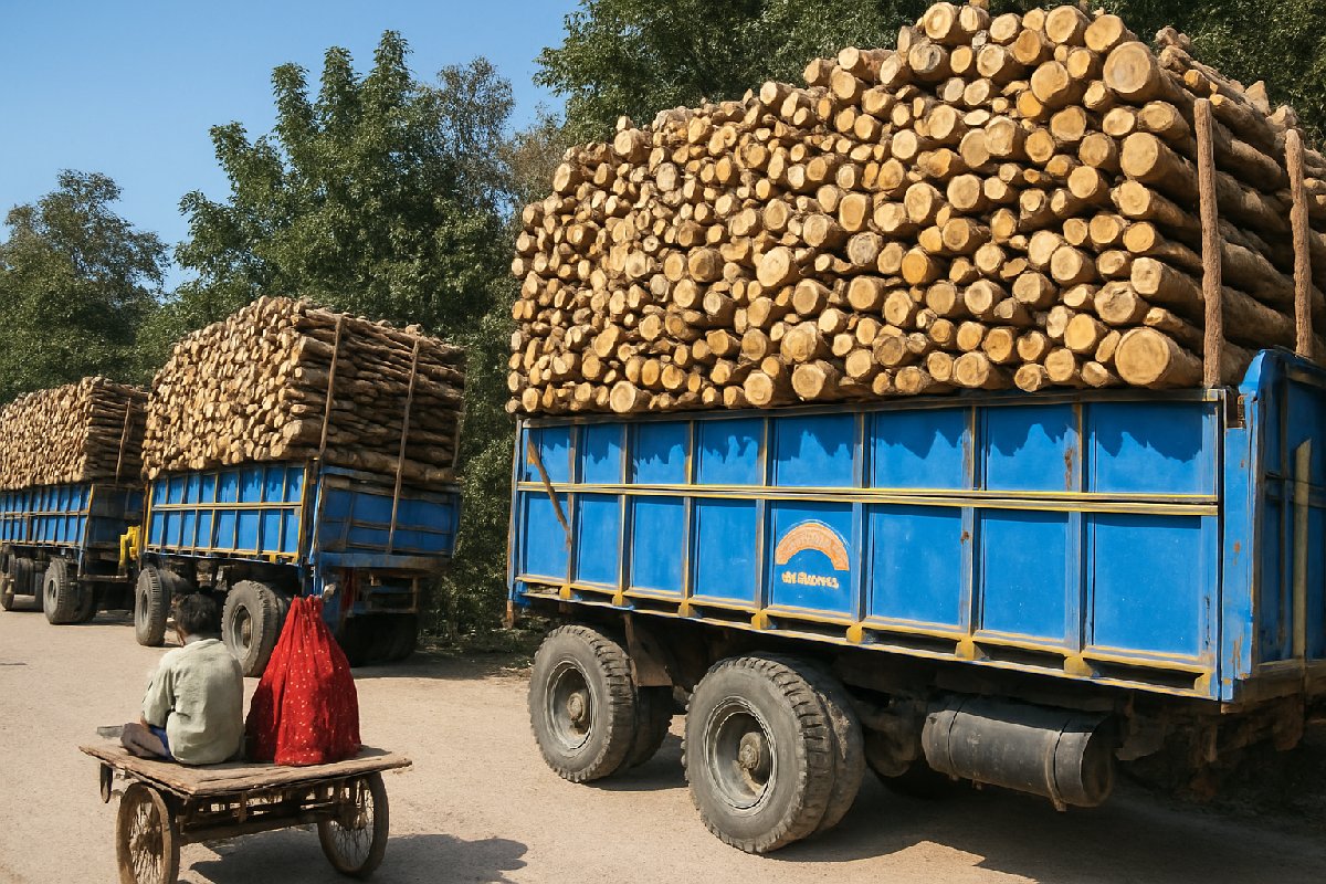 টাঙ্গাইলের ঘাটাইলে অবৈধ কাঠসহ পাঁচ ট্রাক আটক