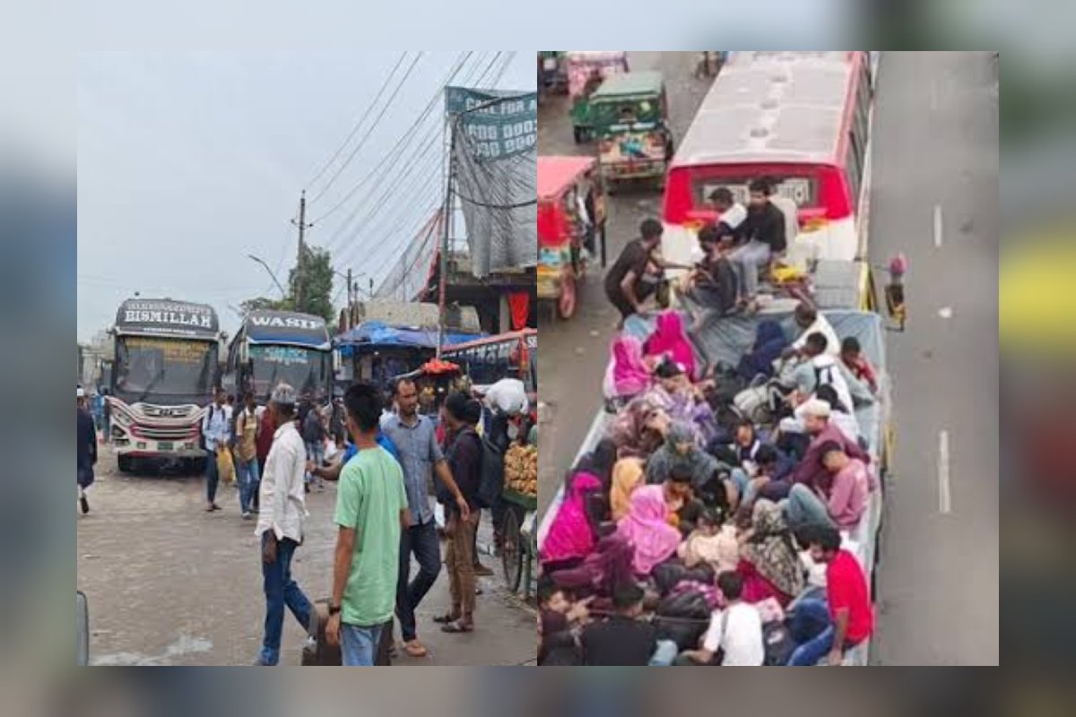 ঢাকা-টাঙ্গাইল মহাসড়কে ৫ কিলোমিটার যানজট, ভোগান্তিতে ঘরমুখো মানুষ