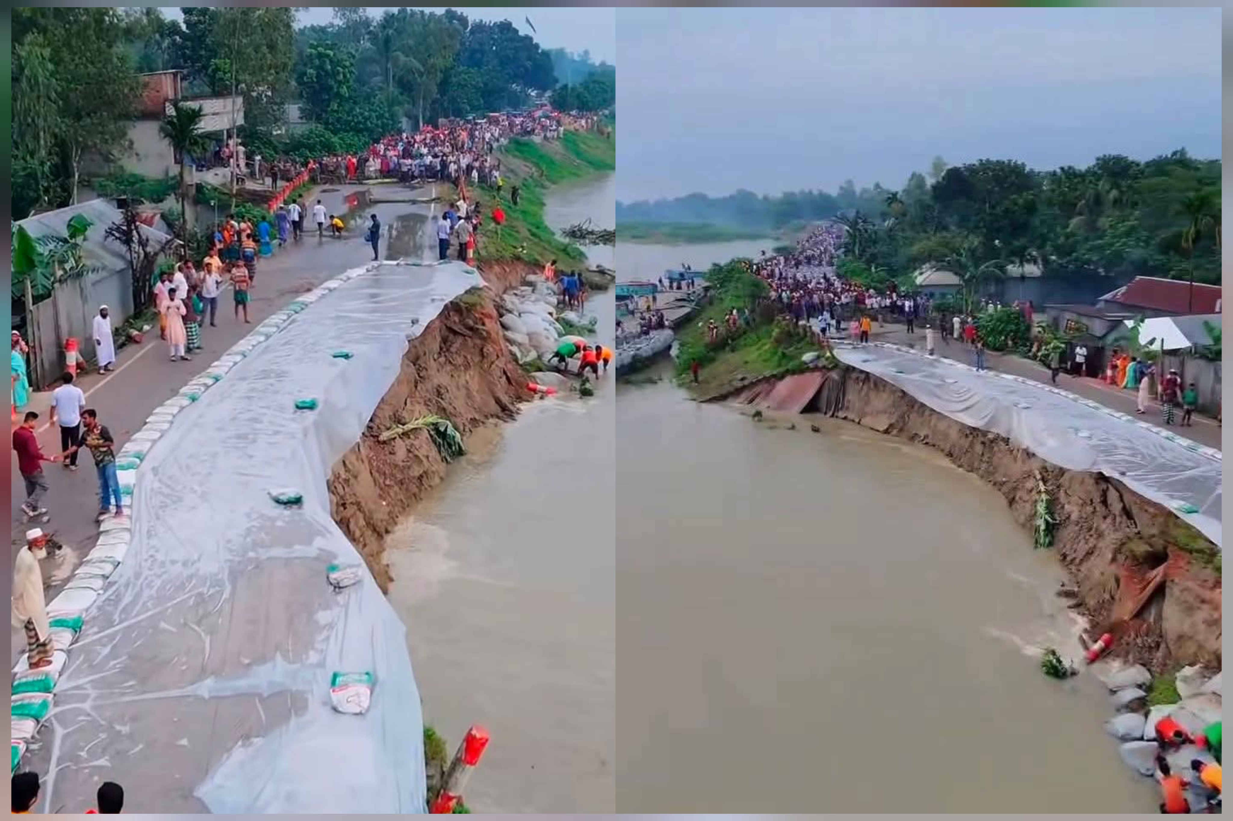 যমুনার ভয়াল ভাঙনে টাঙ্গাইলে আতঙ্ক, অবৈধ বালু উত্তোলনকে দায়ী করছেন স্থানীয়রা
